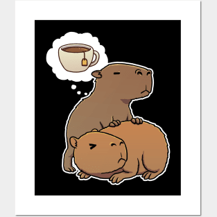 Capybara thirsty for tea Posters and Art